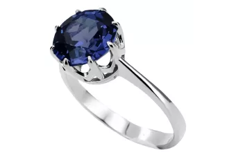 925 Silver Sapphire Vintage Ring Unikátny VRC157s